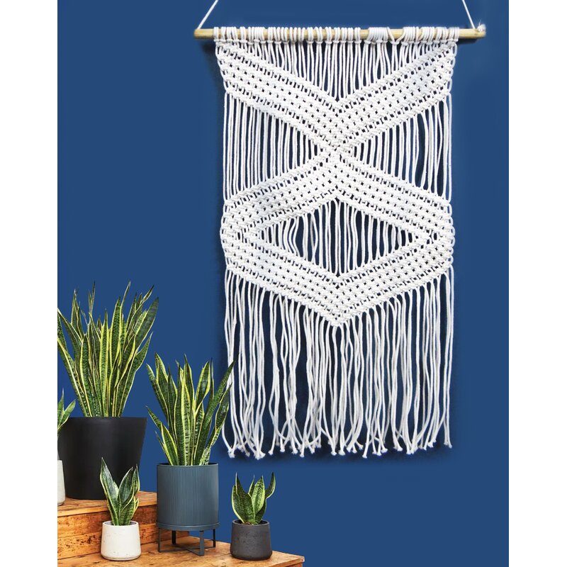 Cotton Dakota Fields Rustic Macrame Wall Hanging with good Rod